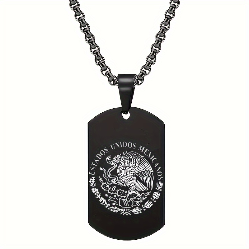 Personalized Mexican Eagle Flag Necklace